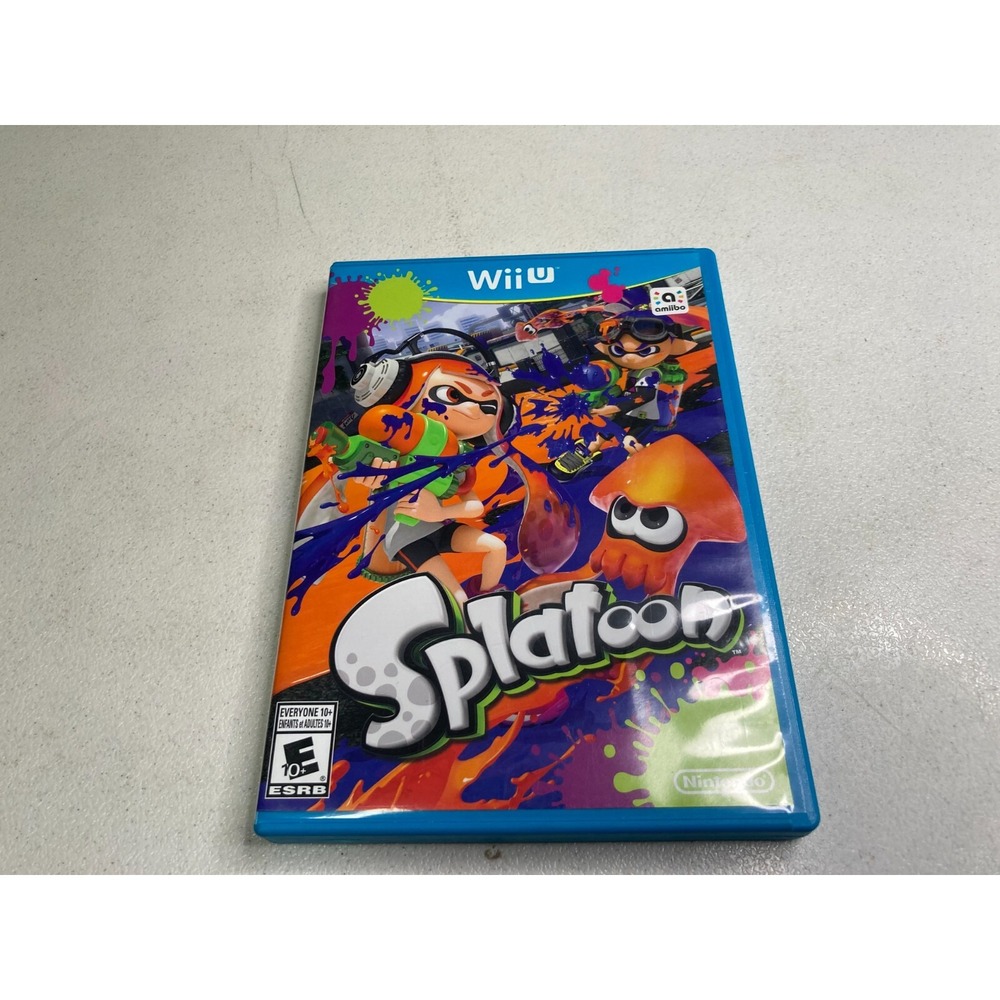 Splatoon Nintendo Wii U 2015 Disc Case and Insert Tested Works Shooter